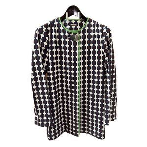 Maliparmi Gaia Women Macro Maze Cotton Jacket Button Snap Pockets US 10 IT 46